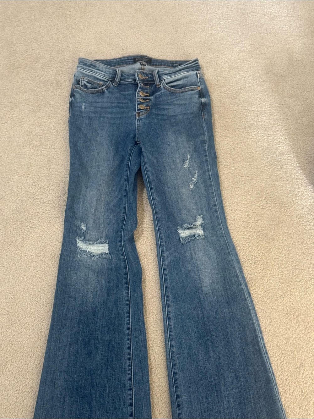 Judy Blue small/Medium Blue Distressed Flare Jeans